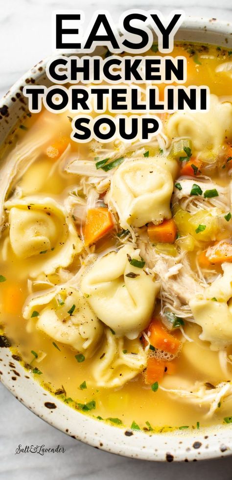 Easy Chicken Tortellini Soup, Using Rotisserie Chicken, Recipes Using Rotisserie Chicken, Chicken Tortellini Soup, Chicken Tortellini, Tortellini Recipes, Comfort Soup, Tortellini Soup, Rotisserie Chicken Recipes