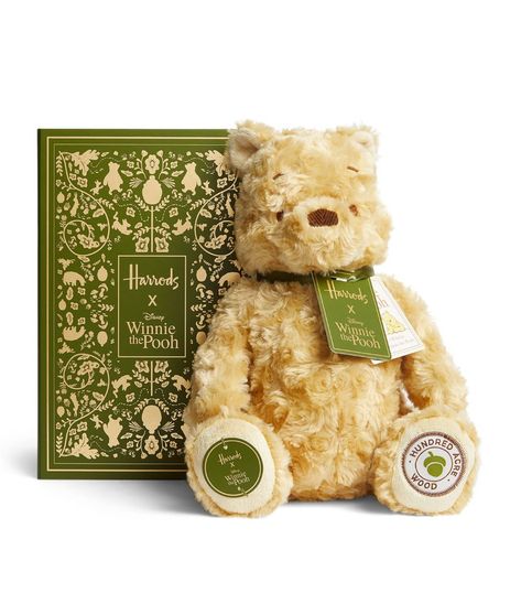 Harrods x Disney Winnie The Pooh Teddy Bear (24cm) | Harrods UK Winnie The Pooh Collection, Winnie The Pooh Teddy Bear, Winnie The Pooh Teddy, Disposable Income, Green Packaging, Harrods Bear, Winnie The Pooh Nursery, Winnie The Pooh Pictures, Mistletoe Kiss