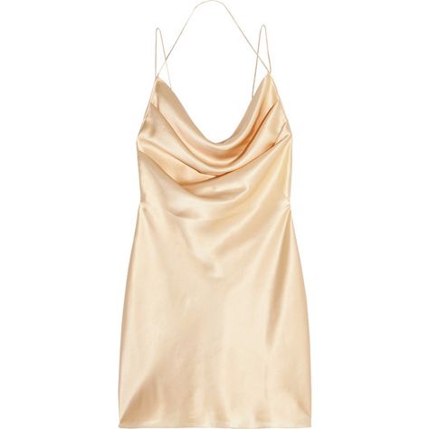 Saint Laurent Saint Laurent - Silk-satin Mini Dress - Gold ($1,580) ❤ liked on Polyvore featuring dresses, tops, vestidos, saint laurent, beige cocktail dress, gold slip dress, spaghetti strap dress, gold mini dress and mini dress Short Spaghetti Strap Dress, Beige Slip Dress, Beige Cocktail Dress, Beige Short Dress, Gold Slip Dress, Yves Saint Laurent Dress, Gold Dress Short, Mini Gold Dress, Gold Cocktail Dress