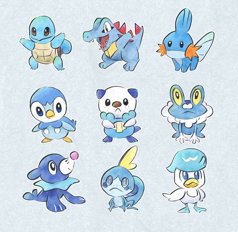 Water Type Pokemon, Pokemon Starters, Pokemon Stickers, Pokemon Tattoo, Images Kawaii, Cute Pokemon Pictures, Pokemon Coloring Pages, Interesting Animals, Pokemon Coloring