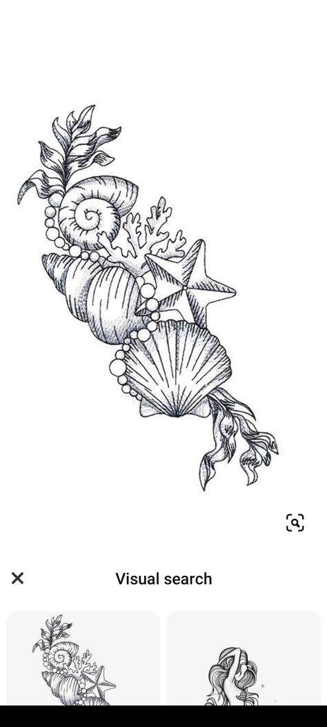 Sharks And Flowers Tattoo, European Style Tattoo, Upper Thigh And Hip Tattoo, Ocean Leg Sleeve Tattoo Women, Ocean Hip Tattoos Women, Summer Themed Tattoos, Under The Sea Tattoos, Mermaid Flower Tattoo, Mermaid And Anchor Tattoo