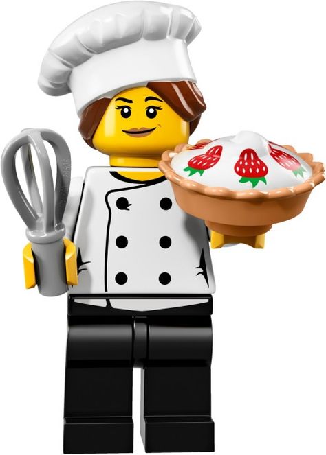 A Collectable Minifigures set released in 2017. World Baking Day, Lego People, Display Frames, Lego Ninjago Movie, Gourmet Chef, Lego Lego, Lego Bricks, Lego Minifigure, Lego Group