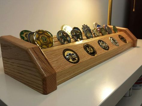 Display Case Ideas, Diy Display Case, Military Coin Display, Antique Furniture Makeover, Coin Display Stand, Convertible Desk, Bedroom Display, Coin Display Case, Oil Display