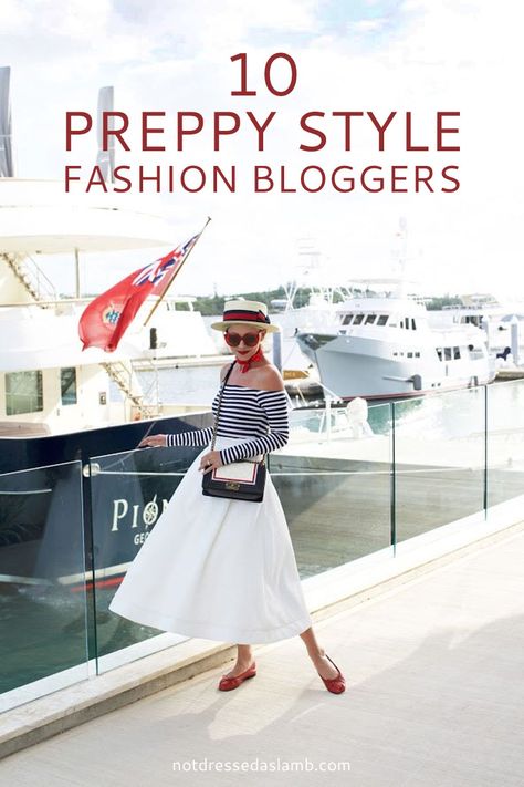 10 Preppy Style Fashion Bloggers You Should Know-Not Dressed As Lamb New England Preppy Style Winter, Preppy Over 40, Preppy Nautical Outfit, Women’s Preppy Outfit, Wasp Style Preppy, Preppy Fashion Style, Modern Preppy Style, Country Club Outfit, Over 40 Fashion