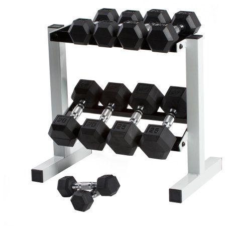 CAP Barbell Rubber Coated Hex Dumbbell, Single - Walmart.com Dumbbell Set With Rack, Hex Dumbbells, Dumbbell Rack, Adjustable Dumbbells, Dumbbell Set, Strength Training Equipment, Weight Set, Workout Machines, Biking Workout