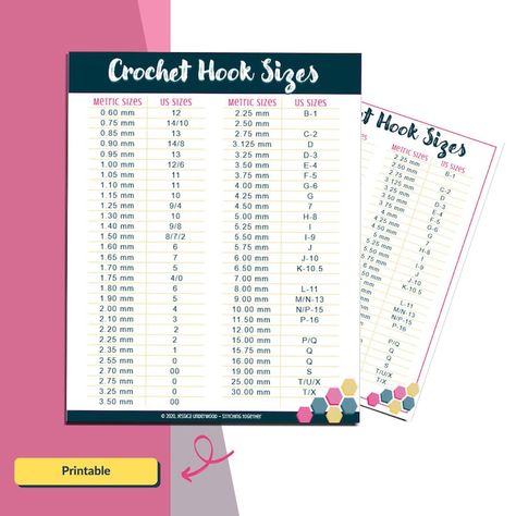 Crochet Hook Conversion Chart Printable - Etsy Crochet Hook Conversion Chart, Crochet Hook Sizes Chart, Conversion Chart Printable, Crochet Ear Warmer, Crochet Needles, Yarn Sizes, Conversion Chart, Crochet Chart, Crochet Hook Sizes