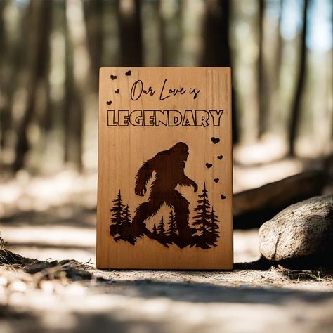 Bigfoot Valentine Card Valentine Card for Him Anniversary Gift for Him Wood Valentine Card Sasquatch Valentine Card - Etsy Wood Anniversary Gift, Wood Anniversary, Card Stand, 5 Year Anniversary, Cherry Hardwood, Wood Card, Best Teacher Gifts, Mens Anniversary Gifts, Card Wedding