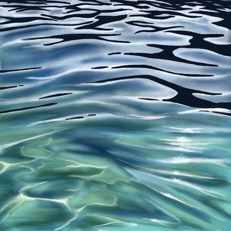 Water Nature Painting, Water Art Painting, Water From Below, Surreal Water Art, Water Painting Reference, How To Draw Water Ripples, Water Art Reference, Water Ripples Painting, Water Drawing Reference