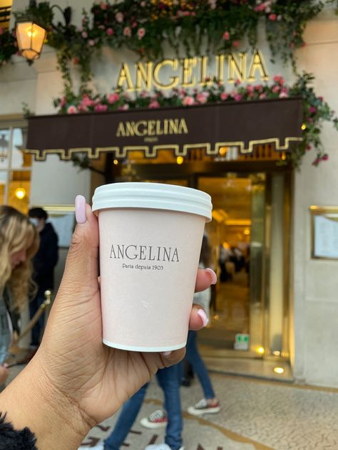 Fancy a hot chocolate while in Paris France, make sure you go to Angelina Paris. The interior is very aesthetic. Angelina Chocolate Paris, Angelinas Hot Chocolate Paris, Angelinas Hot Chocolate, Angelina Hot Chocolate, Paris Angelina, Paris Hot Chocolate, Hot Chocolate In Paris, Angelina Cafe, Barcelona Cafe