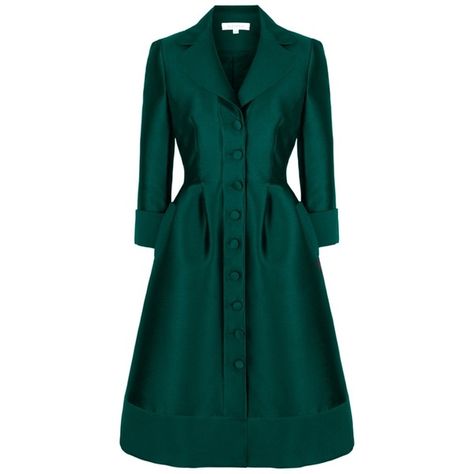 Suzannah | Couture Style Occasion Coat | Ladies Designer Coats ($1,640) ❤ liked on Polyvore featuring outerwear, coats, evening coat and green coat Dinner Wears, Coat Dresses, Mother Of The Bride Fashion, Silk Dress Design, Dresses Coats, Evening Coat, 1950s Outfits, Couture Style, Designer Coats