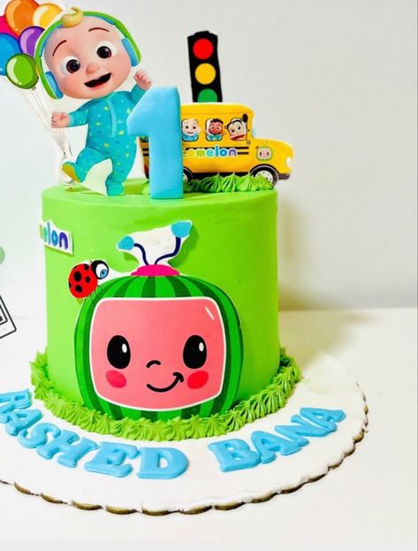 Without Fondant Cake Designs, Cocomelon Birthday Cake Boy, Coco Melon Cake Ideas, Cocomelon Cake Design, Cocomelon Cake Ideas, Coco Melon Cake, Moana Birthday Cake, Cocomelon Cake, Cake Designs For Boy