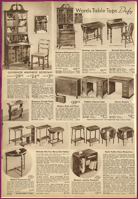 NewVintageLady: Catalog Sunday: 1930s Furniture edition 1930s Furniture, 1920s Furniture, 1950s Furniture, Marcus Garvey, British Furniture, Brighton Beach, Theatre Design, Montgomery Ward, Furniture Catalog