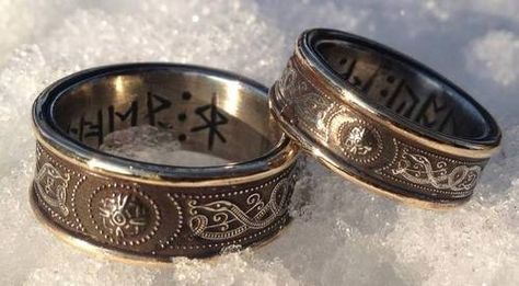 Viking Pagan, Viking Wedding Ring, Nordic Wedding, Art Viking, Pagan Wedding, Viking Wedding, Medieval Wedding, Celtic Wedding Rings, Celtic Wedding