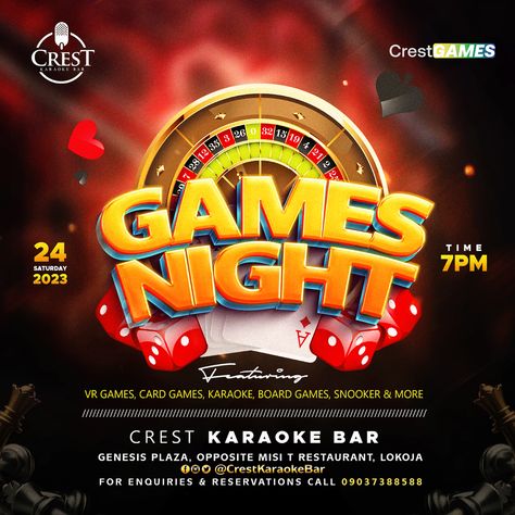 Game Night Flyer Design, Games Flyer Design, Publication Material, Game Night Flyer, Game Presentation, Event Poster Design Inspiration, Party Design Poster, Games Night, Graphic Design School