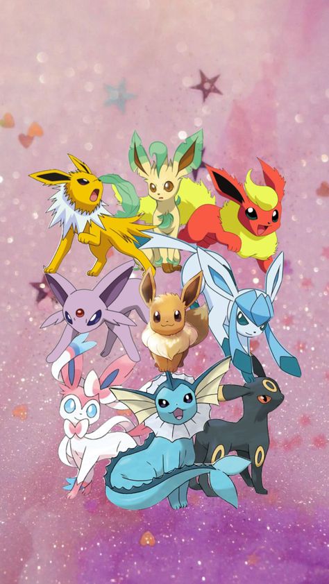 Eeveelution Wallpaper #pokemon #eeveelution Eeveelution Wallpaper, Wallpaper Pokemon, Eevee Wallpaper, Pokemon Themed Party, Kartu Pokemon, Pokemon Umbreon, Green Pokemon, Pokemon Eevee Evolutions, Pokemon Backgrounds