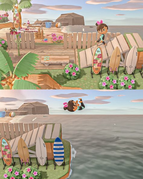 Splash 💦 Hightide’s dive spot 🏄‍♀️ Thank you @acnhtreasureisland Animal crossing new horizons ACNH Nintendo switch wholesome gaming cozy design beach town tropical cottagecore island idea inspiration aesthetic cosy decor build inspo game photography cute villagers small town vibes happy friendship towncore surf summer #acnh #crossingcreations #animalcrossing # nookspiration #wholesomegames #acnhkidcore #acnhtropicalisland #nintendoswitch #acnhinspo #acnhisland #acnhidea #animalcrossingne... Animal Crossing Island Decoration, Acnh Island Design Ideas Cottagecore, Beach Inspo Acnh, Acnh Beach Bonfire, Animal Crossing Design Inspiration, Animal Crossing Island Decor, Beach Path Animal Crossing, Beach Design Acnh, Animal Crossing Aesthetic Island Ideas