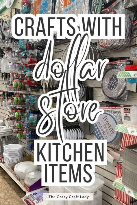 Crafts with Dollar Store Kitchen Items New Diy Dollar Tree Crafts, Dollar Store Hanging Basket Ideas, Good Selling Crafts Diy Ideas, Easy Sellable Crafts Make And Sell, New Kitchen Decor Ideas, Crafty Decor Diy Projects, Crafts On A Budget, Dollar Tree Kitchen Hacks, Dollar Tree Galvanized Metal Crafts