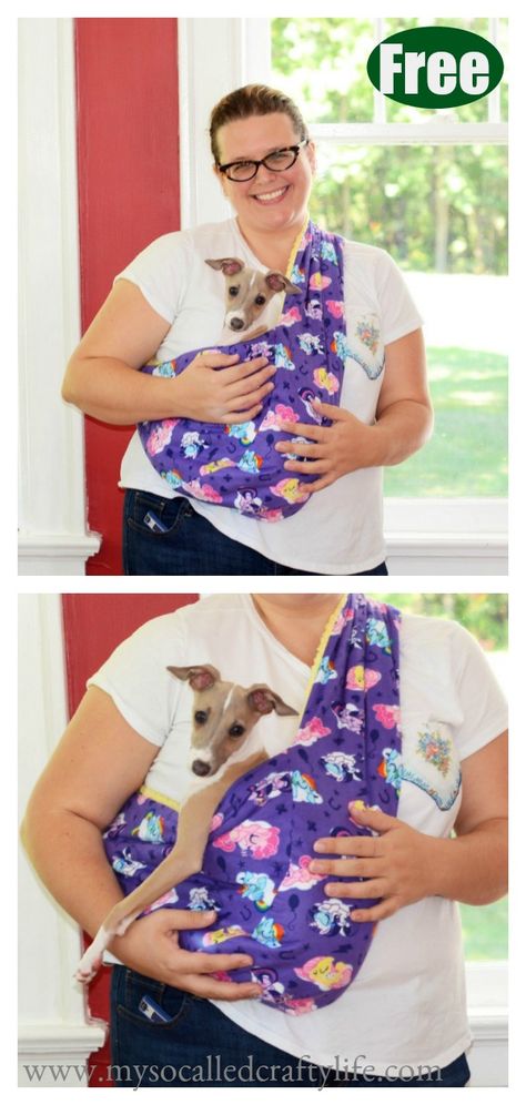 Dog Sling Carrier Free Sewing Pattern #startsewingfreepattern #easysewingprojects #petcarriers Diy Dog Sling Carrier Pattern, Sling For Dogs, How To Make A Dog Sling Carrier, Diy Dog Sewing Projects, Dog Pouch Carrier Diy, Puppy Sling Pattern Free, Free Dog Harness Sewing Pattern, Diy Pet Sling Carrier, Diy Dog Sling Carrier No Sew