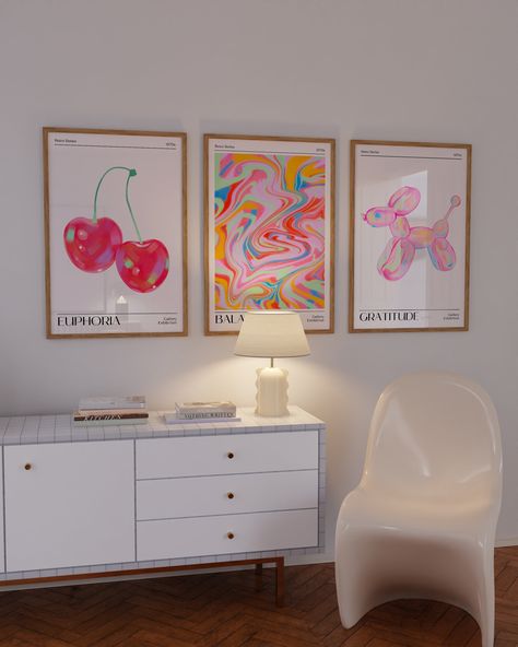 Retro Wall Art Set of 3 Prints Trendy Holographic Set Retro - Etsy 3 Set Paintings Wall Art, Bedroom Pastel, Gradient Poster, Girl Apartment, College Dorm Room Decor, Aesthetic Print, Colorful Gradient, College Apartment Decor, Poster Aesthetic