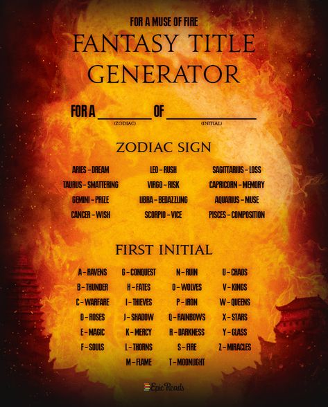 Fantasy Title Generator Book Title Generator, Funny Name Generator, Title Generator, Writing Inspiration Tips, Fantasy Names, Writing Inspiration Prompts, Funny Names, Book Writing Inspiration, Creative Writing Prompts