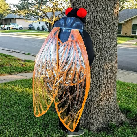 Cicada Costume Diy, Cicada Costume, Cicada Party, Bug Halloween Costume, Beetle Costume, Bug Costumes, Bug Outfit, Insect Costume, Fly Costume