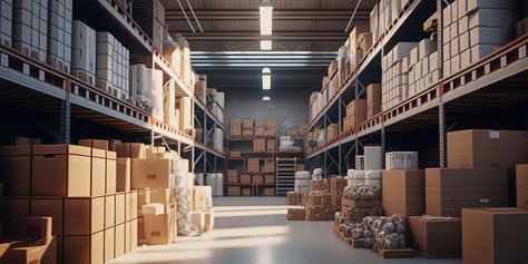 Inside a large warehouse for goods distribution and logistics royalty free stock photography Logistics Wallpaper, Warehouse Photography, Logistic Illustration, Warehouse Logistics, Logistic Services, Logistic Regression, Stock Photography Free, Image Illustration, Stock Photography