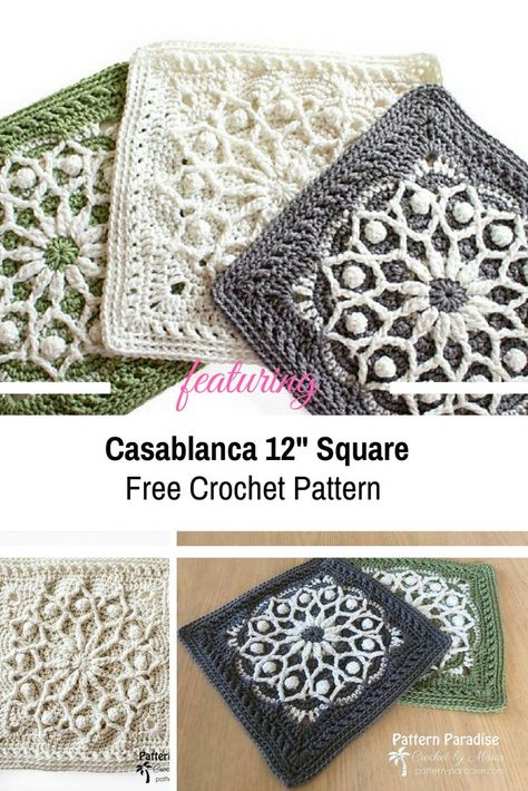 Lovely 12" Square With Overlay Crochet To Create The 3D Effect [Free Pattern] Crochet Borders For Blankets, Modern Haken, Overlay Crochet, Colored Rings, Crochet Blocks, Crochet Square Patterns, Granny Squares Pattern, Crochet Diy, Granny Square Crochet Pattern