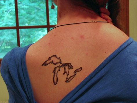 Lakes Tattoo, Great Lakes Tattoo, Tattoo Regret, Michigan Tattoos, Lake Tattoo, No Regrets Tattoo, Hidden Tattoos, Tattoo Outline, Get A Tattoo