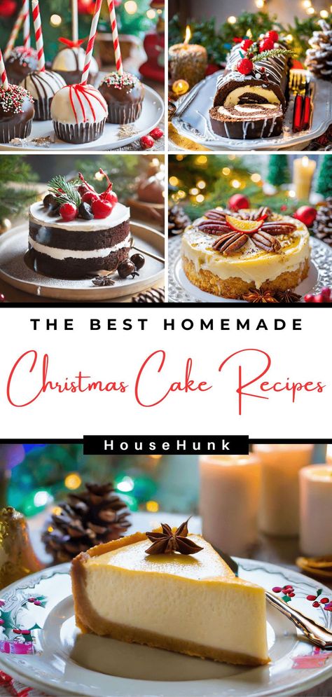 Elevate your holiday celebrations with these mouthwatering Christmas cake recipes! From classic flavors to creative twists, these cakes are the perfect centerpiece for festive gatherings. #ChristmasCakes #HolidayBaking Christmas White Cake Recipes, Festive Cakes Christmas, Merry Christmas Cake Design, Best Christmas Cakes, Beautiful Christmas Cakes, Christmas Cake Flavor Ideas, Christmas Dessert Ideas Cake, Christmas Torte, Christmas Cake Flavors