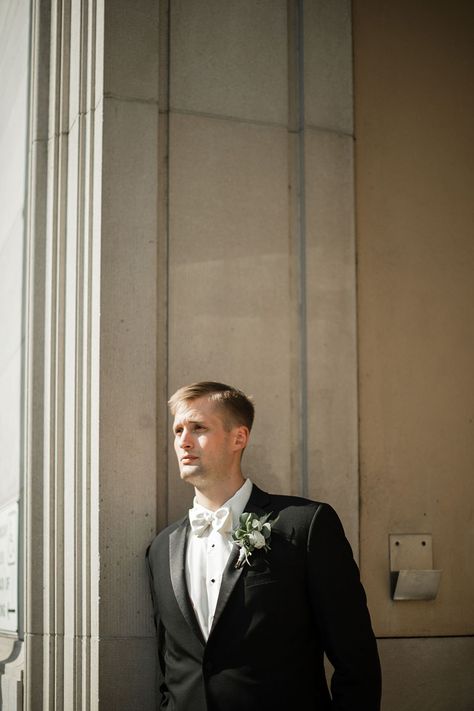 Black Tuxedo with Ivory Bow Tie | Groom Style White Bow Tie Black Tuxedo, Black Tux Ivory Bow Tie, Ivory Bow Tie Groom, Black Tux With White Bow Tie, White Bow Tie Tuxedo, Black Tuxedo White Bow Tie, Black Tux Green Bow Tie, Black Tux White Bow Tie, Black Suit White Bow Tie