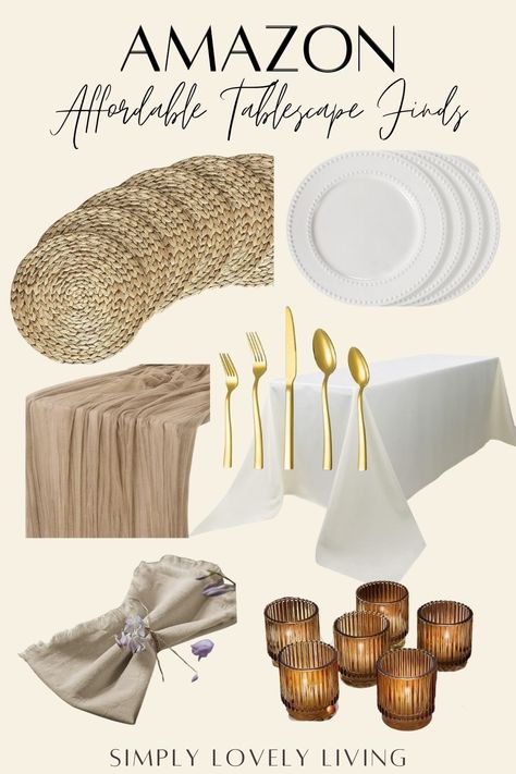 Thanksgiving Table Runner And Placemats, Dinner Table Place Mats, Thanksgiving Runner Table, Neutral Table Setting Home, Modern Tablecloth Ideas, Thanksgiving Neutral Tablescape, Dining Room Table With Tablecloth, Dining Dishes Set, Dining Table Dinner Setting