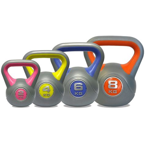 DKN Vinyl Kettle Bell Weight Set - Multicolour, 2 - 8 kg: Amazon.co.uk: Sports & Outdoors Ab Rocker, Ab Trainer, Weighted Squats, Kettle Bell, Yoga Ball, Home Workout Equipment, Weight Benches, Workout Chart, Weight Set