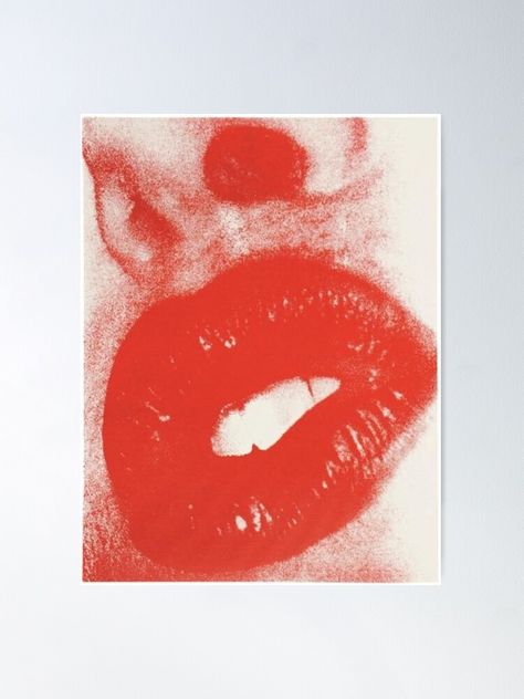 "grunge red lips " Poster by frabbianchi | Redbubble Daido Moriyama, Foto Transfer, Color Explosion, Red Lipstick, Red Aesthetic, Magazine Photography, Pics Art, Red Lips, Wall Collage