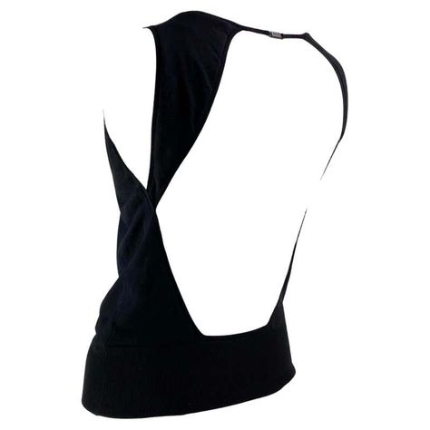 2000s Gucci by Tom Ford Backless Logo Clasp Black Knit Silk Tank Top For Sale at 1stDibs Tops With Open Back, Black Open Back Top, Open Back Clothes, Unique Top Designs, Open Back Shirts, Open Back Tops, Unique Tops, Gucci By Tom Ford, Open Back Shirt