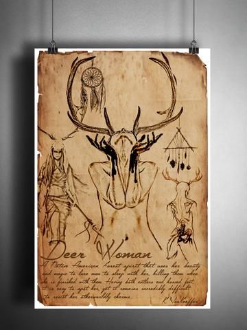 Native American Mythology Art, Deer Woman Native Americans, Deer Woman Mythology, Deer Woman Art, Creepy Legends, Mythological Beasts, Deer Woman, Folklore Creatures, Deer Lady