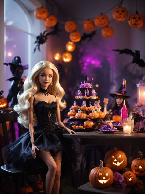 #barbie #doll #halloween #aiart #ai #barbiedoll #halloweenbarbie Barbie Halloween Aesthetic, Diy Doll Room, Barbie Inspiration, Halloween Barbie, Barbie Funny, Barbie 90s, Barbies Pics, Barbie Halloween, Barbie Sets