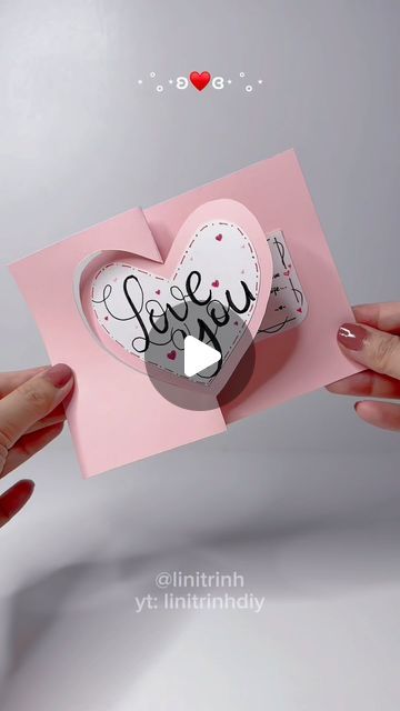 Lini Trịnh I Art | Design I Fashion on Instagram: "Because you like this card so I made a version for your beloved one ❤️✨" I Love You Card, Thank You Cards Diy, Valentine's Card Ideas, Birthday Scrapbook Ideas, Card Making For Kids, Diy Valentine Card, Art For Him, How To Make Cards, Greeting Card Ideas