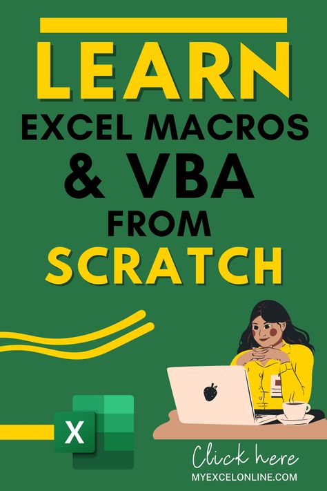 Learn about Excel VBA and Macros through free downloadable examples! You get ready to use Excel Macros and downloadable Workbooks with solutions for you to practice your skills! The Macros will save you hours in your everyday work! This tutorial is from #MyExcelOnline Finance Careers | Microsoft Excel Formula Tips & Tutorials | #Excel #MSExcel #MicrosoftExcel #EBook #ExcelforBeginners #Macros Computer Reference, Excel Cheat Sheet, Excel Tricks, Microsoft Excel Formulas, Excel Macros, Learn Excel, Excel For Beginners, Computer Lessons, Excel Hacks