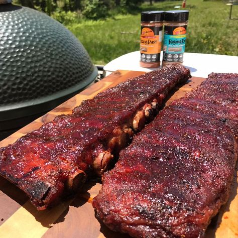 Big Green Egg Ribs, Green Egg Ribs, Smoked Pork Spare Ribs, Big Green Egg Smoker, Spare Ribs Recipe, Green Egg Bbq, Pork Ribs Recipe, Big Green Egg Grill, Green Egg Grill