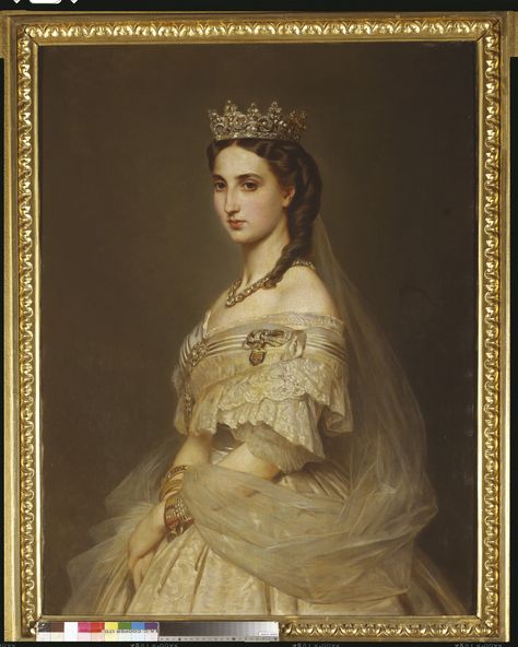 "Princess Charlotte of Belgium, Empress of Mexico (1840-1927)", Albert Graefle after Franz Xaver Winterhalter, orig. 1864; Royal Collection Trust 402474 Royal Portraits Painting, Franz Xaver Winterhalter, Victorian Portraits, Victorian Paintings, Old Portraits, Edouard Manet, Historical Painting, Victorian Art, Old Paintings