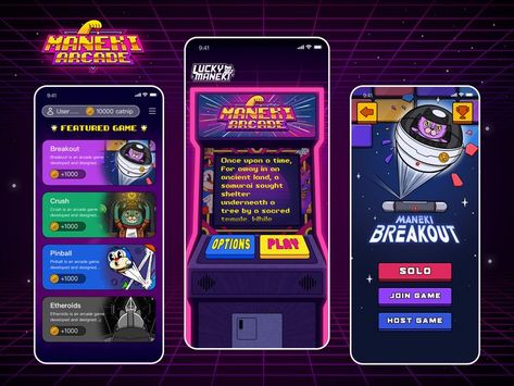 retro arcade nft p2e game app ui design Game App Ui, Retro Games Pixel, Taco Design, Interactive Web Design, Retro Arcade Games, The Creeper, Bar Games, Art Apps, Retro Arcade