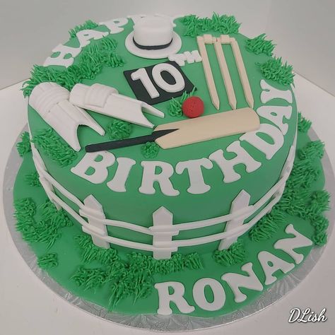 Cricket #cricket #cricketbat #wicket #cricketball #shinguards #cake #dlish Cricket Cake Design, Cricket Theme Cake, Cricket Cake, Cricket Lover, Bat Ball, Black Forest Cake, Boy Birthday Cake, Hat Design, Cakes For Boys