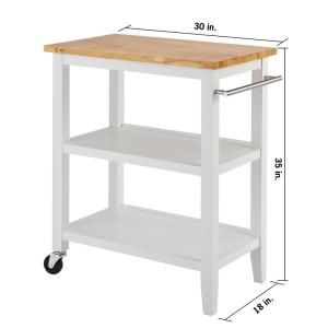 White Kitchen Cart, Rolling Kitchen Cart, Butcher Block Top, Island Cart, Kitchen Island Cart, Kitchen Trolley, Storage Cart, Wood Counter, Kitchen Roll