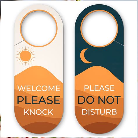 Please Do Not Disturb Door Hanger Sign / Welcome Please Knock - 2 Pack - Universal Fit - 9 x 3.5" - Perfect hanging signs for Signs For Bedroom, Gaming Studio, Do Not Disturb Sign, Don't Disturb, Don't Disturb Sign, School Supply Store, Do Not Enter, Conference Call, Sign Display