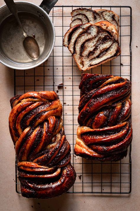 Chocolate Babka Recipe - One Sarcastic Baker Chocolate Babka Photography, Mini Chocolate Babka, How To Make Babka, Jewish Baking Recipes, Mini Babka Loaves, Yeast Dessert Recipes, Babka Filling Ideas, Easy Babka Recipe, Chocolate Babka Bread