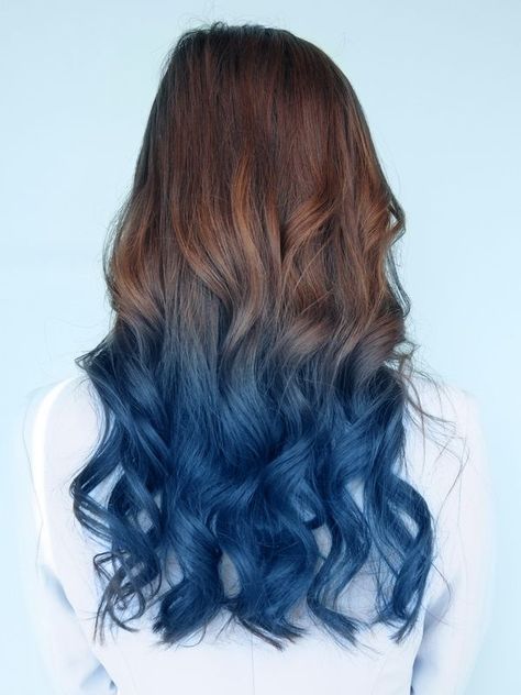 25+ best ideas about Blue ombre hair on Pinterest | Dark blue hair ... Blue Brown Hair, Best Ombre Hair, Blue Ombre Hair, Brown Ombre Hair, Ombre Hair Blonde, Ombre Hair Color, Dye My Hair, Hair Dye Colors, Blue And Brown