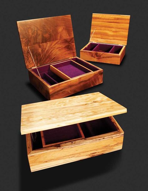 Jewerly Box Diy, Diy Jewelry Box, Jewelry Box Plans, Woodworking Box, Jewelry Box Diy, Woodworking Magazine, Accessory Jewelry, Woodworking Projects That Sell, Diy Holz