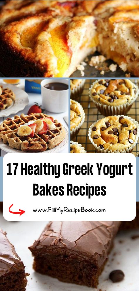 17 Healthy Greek Yogurt Bakes Recipes. So much healthier baking with Greek yogurt when doing desserts and cakes and much more. Healthy Baking With Greek Yogurt, Yoghurt Baking Recipe, Baking Greek Yogurt, Dessert Recipes Using Greek Yogurt, What To Make With Vanilla Yogurt, Egg And Yogurt Recipes, Things To Make With Greek Yogurt Healthy, Baked Oats With Greek Yogurt, Breakfast Recipes With Greek Yogurt