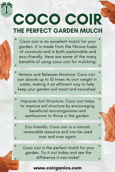 Ready to transform your garden? Try Coco Coir Mulch today! 🌸🌻 Garden Mulch, Coco Coir, Low Salt, Hydroponic Growing, Grow Bags, Earthworms, Soil Improvement, Coconut Fiber, Garden Tips