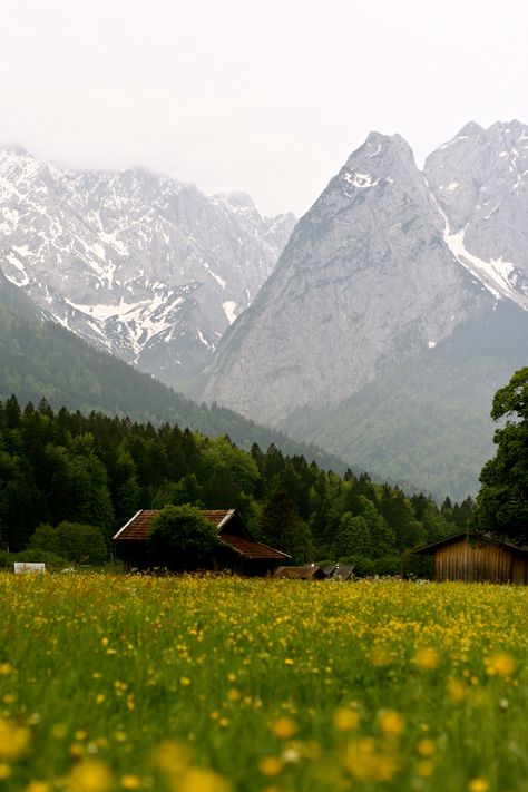 German Alps - Garmisch - Germany Truly my favorite little town in the world. My husband and I extended our stay we loved it so much and cannot wait to go back. This mountain was the view form our guest house balcony. Such a magical place! German Mountains, German Nature, German Alps, Central Europe, Germany Travel, Magical Places, Austria, Historical Sites, Dream Vacations